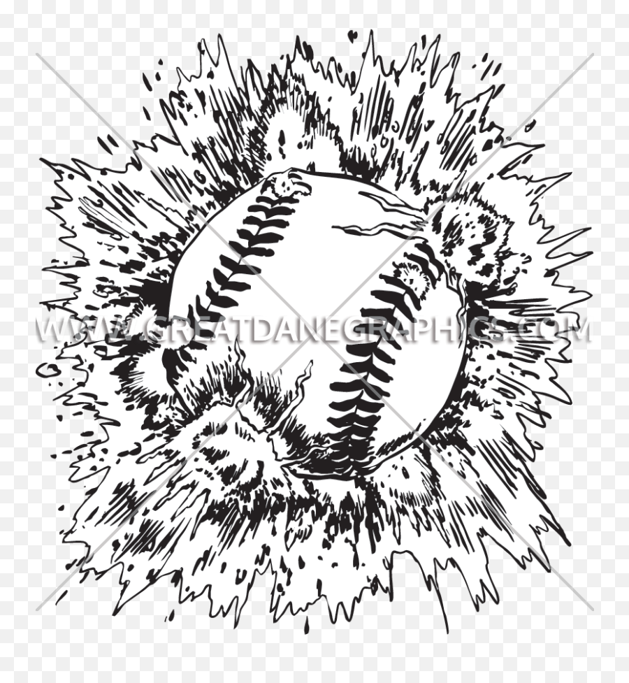 Explosive Baseball Production Ready Artwork For T - Shirt Emoji,Explosion Clipart Black And White