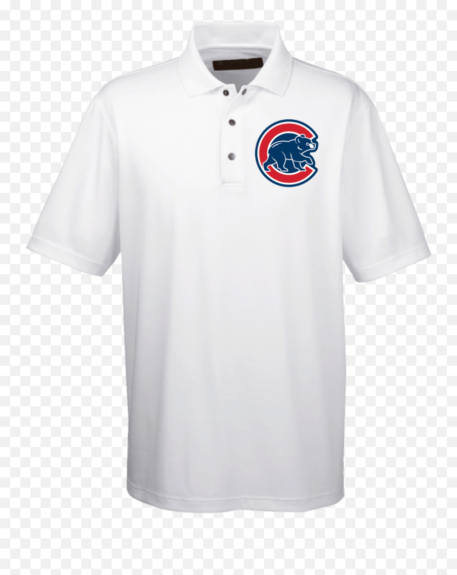 Official Chicago Cubs Classic Cubbie Logo Harriton Menu0027s Snap Placket Performance Polo Emoji,Chicago Cubs Logo Pictures