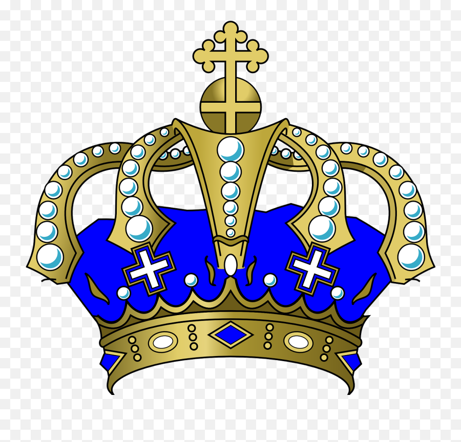 Royal Crown Transparent Background - Kings Crown Blue And Gold Emoji,Crown Transparent Background