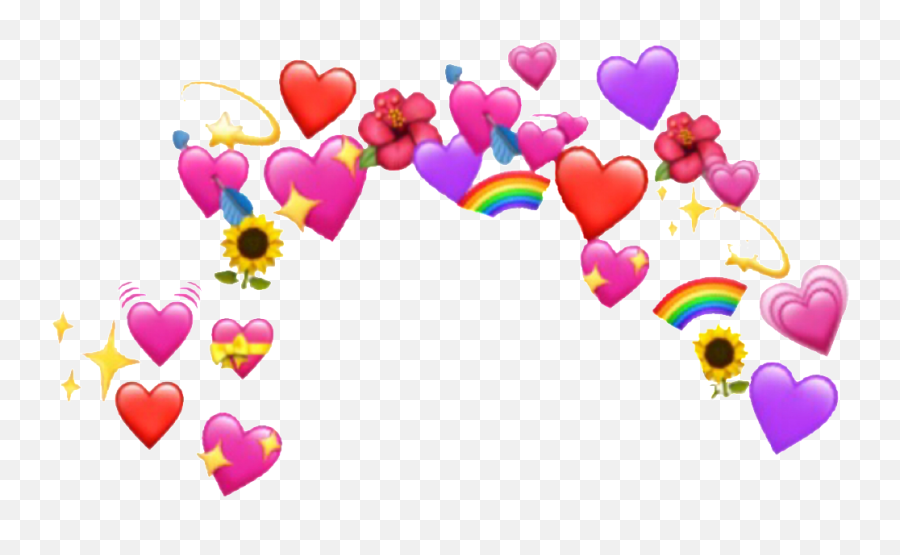 Hearts Transparent Png And Sunflower - Heart Crowns Emoji,Hearts Transparent