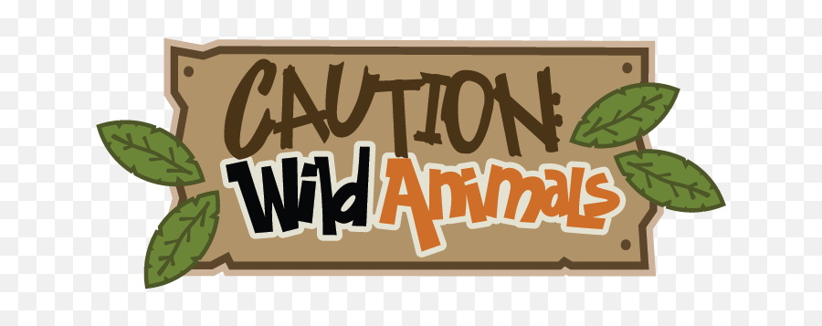 Caution Wild Animals Svg Scrapbook Title Zoo Svg Files Zoo - Caution Wild Animals Clipart Emoji,Zoo Animals Clipart