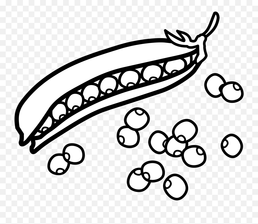 Peas Clipart Black And White Peas - Outline Peas Clipart Emoji,Food Clipart Black And White