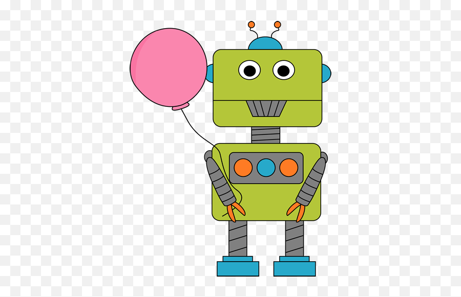 Robot With Balloons Clipart - Clip Art Library Robot Birthday Clipart Emoji,Robot Clipart