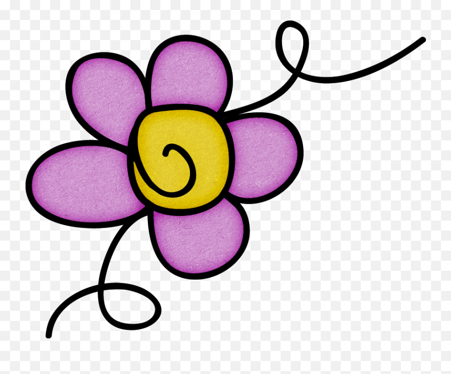 Doodle Flower - Flower Doodle Clipart Transparent Emoji,Journaling Clipart