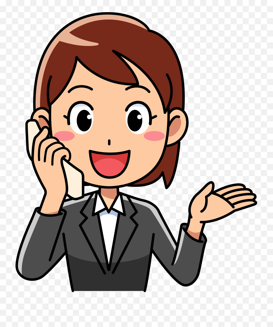 Stella Businesswoman Is Talking On Her Cellphone Clipart - Persona Hablando Por Telefono Dibujo Emoji,Cell Phone Clipart