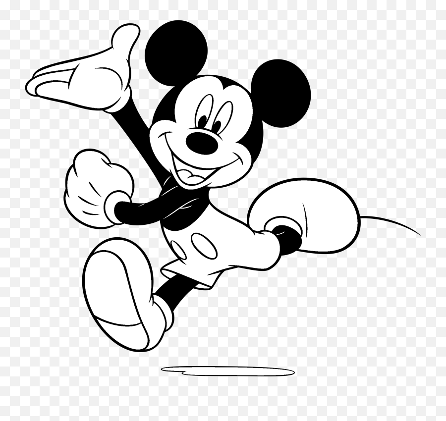 Mouse Black And White - Transparent Mickey Mouse Png Black And White Emoji,Mouse Clipart Black And White
