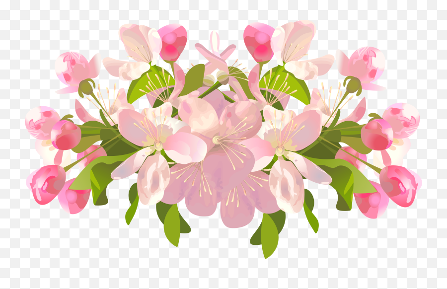 Flower Spring Clip Art - Spring Tree Flowers Transparent Png Clip Art Transparent Spring Flowers Emoji,Flower Transparent