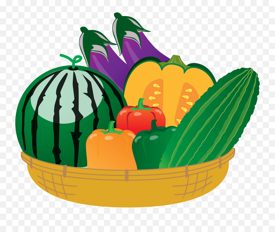 Vegetables In A Basket Clipart - Vegetable In A Basket Clipart Emoji,Vegetables Clipart