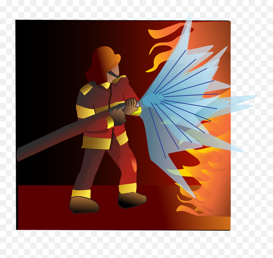Firefighter Fire Flames Hose Png Picpng Emoji,Hose Png