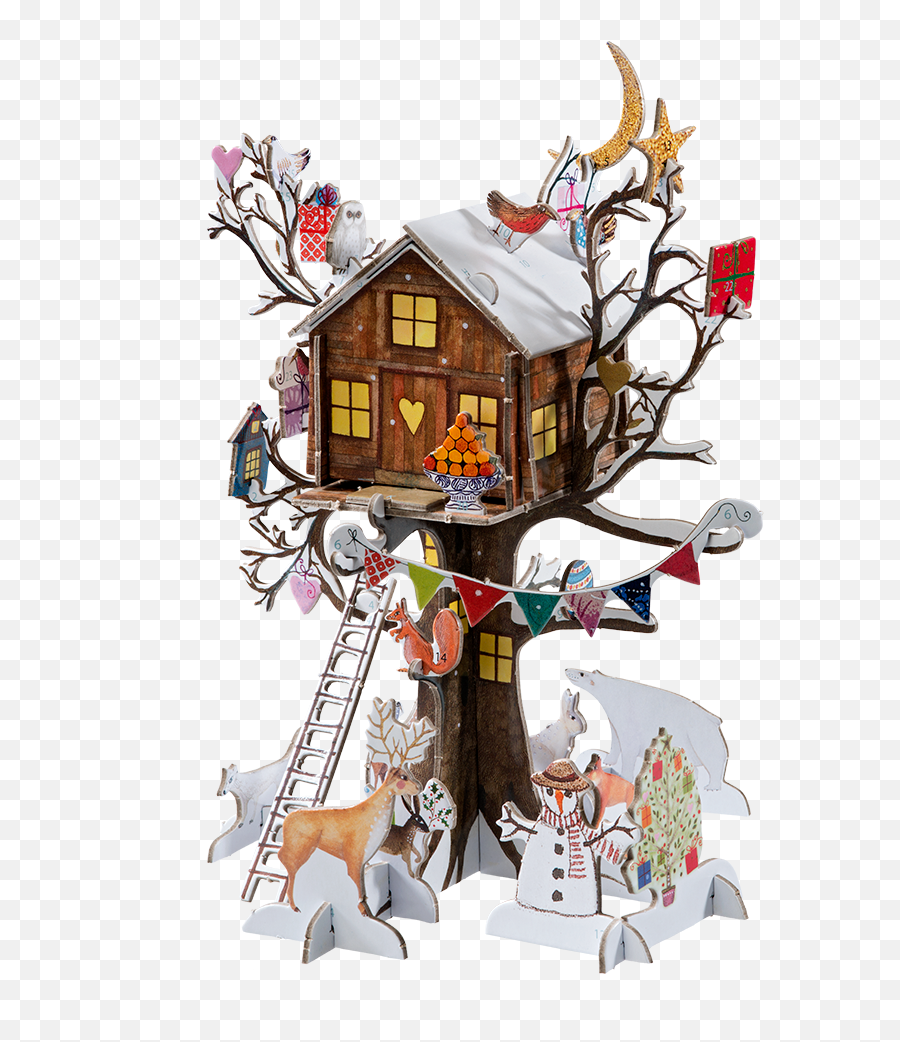 Download Hd Advent Calendar Christmas Treehouse - Cartoon Emoji,Cartoon Christmas Tree Png