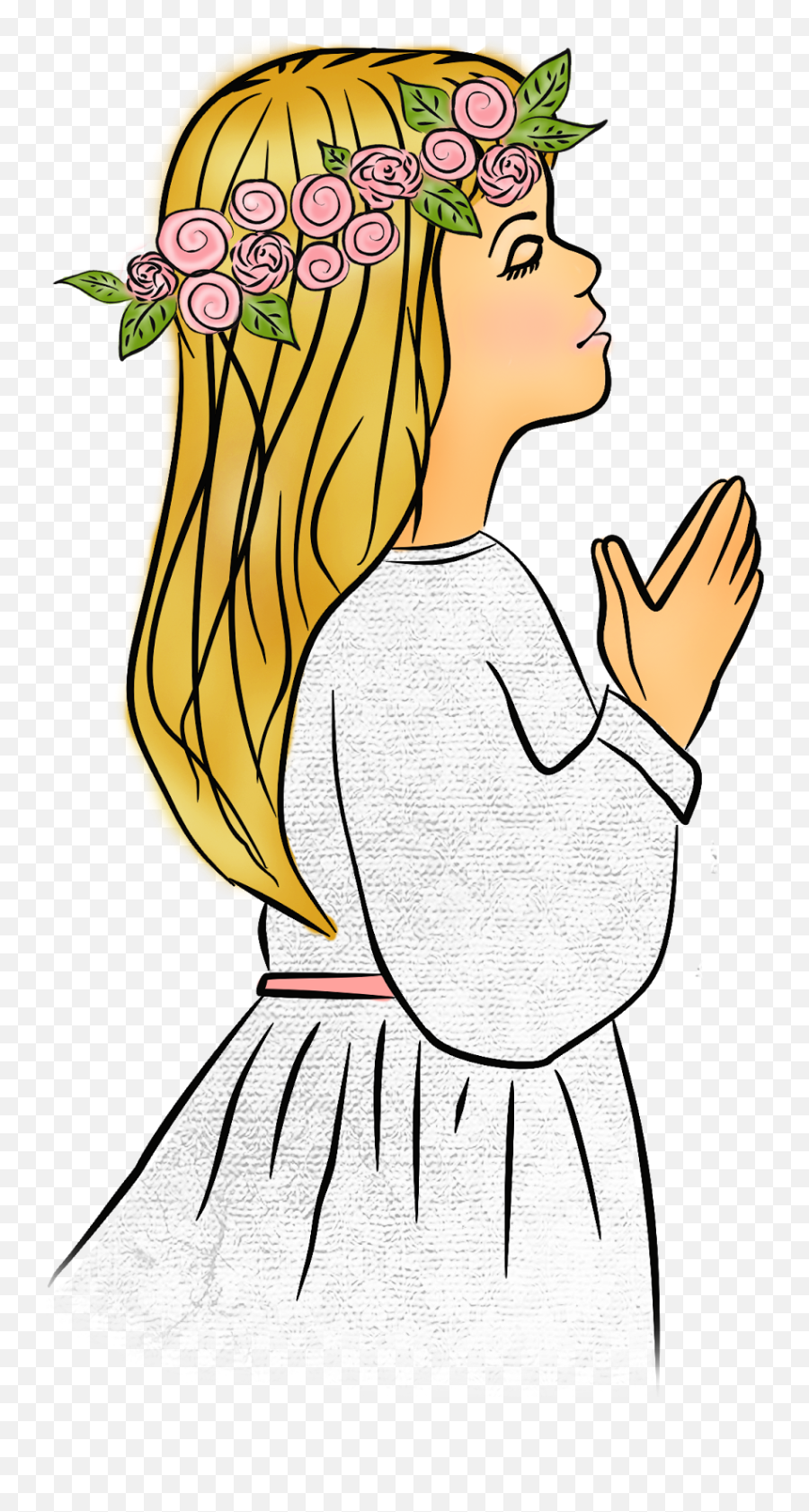 First Communion Clipart Girl Png Image - Clipart Holy Communion Girl Emoji,Communion Clipart