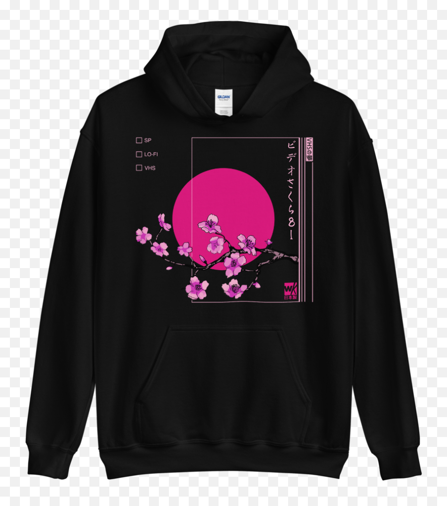 Sunset Lofi Sakura - Vaporwave Hoodie Emoji,Vaporwave Logo