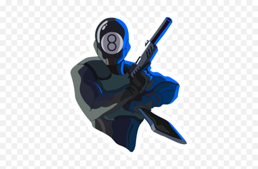 Fortnite 8 - Ball Skin With Weapons Sticker Mania Fortnite 8 Ball Emoji,Fortnite Gun Png