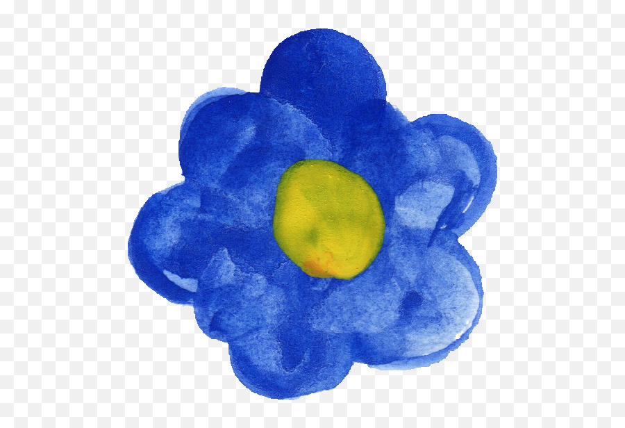 Blue Flowers Watercolor Png Transparent - Blue Yellow Watercolor Flowers Png Emoji,Blue Watercolor Png