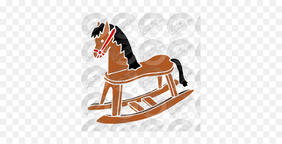 Rocking Horse Stencil For Classroom Therapy Use - Great Horse Harness Emoji,Horse Clipart
