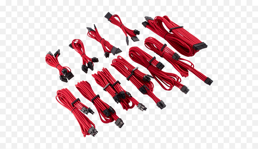 Premium Individually Sleeved Psu Cables Pro Kit Type 4 Gen 4 U2013 Red Emoji,Cables Png