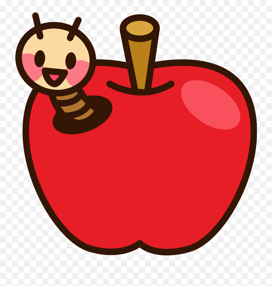 Worm In Apple Clipart Free Download Transparent Png Emoji,Worm Clipart