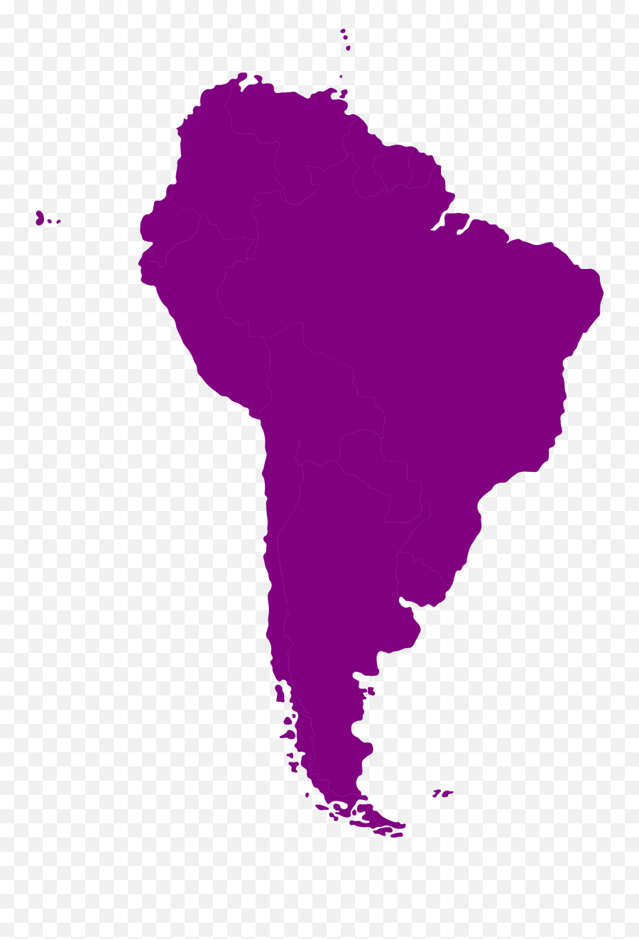South America Clipart South American - Outline South America Continent Emoji,America Clipart