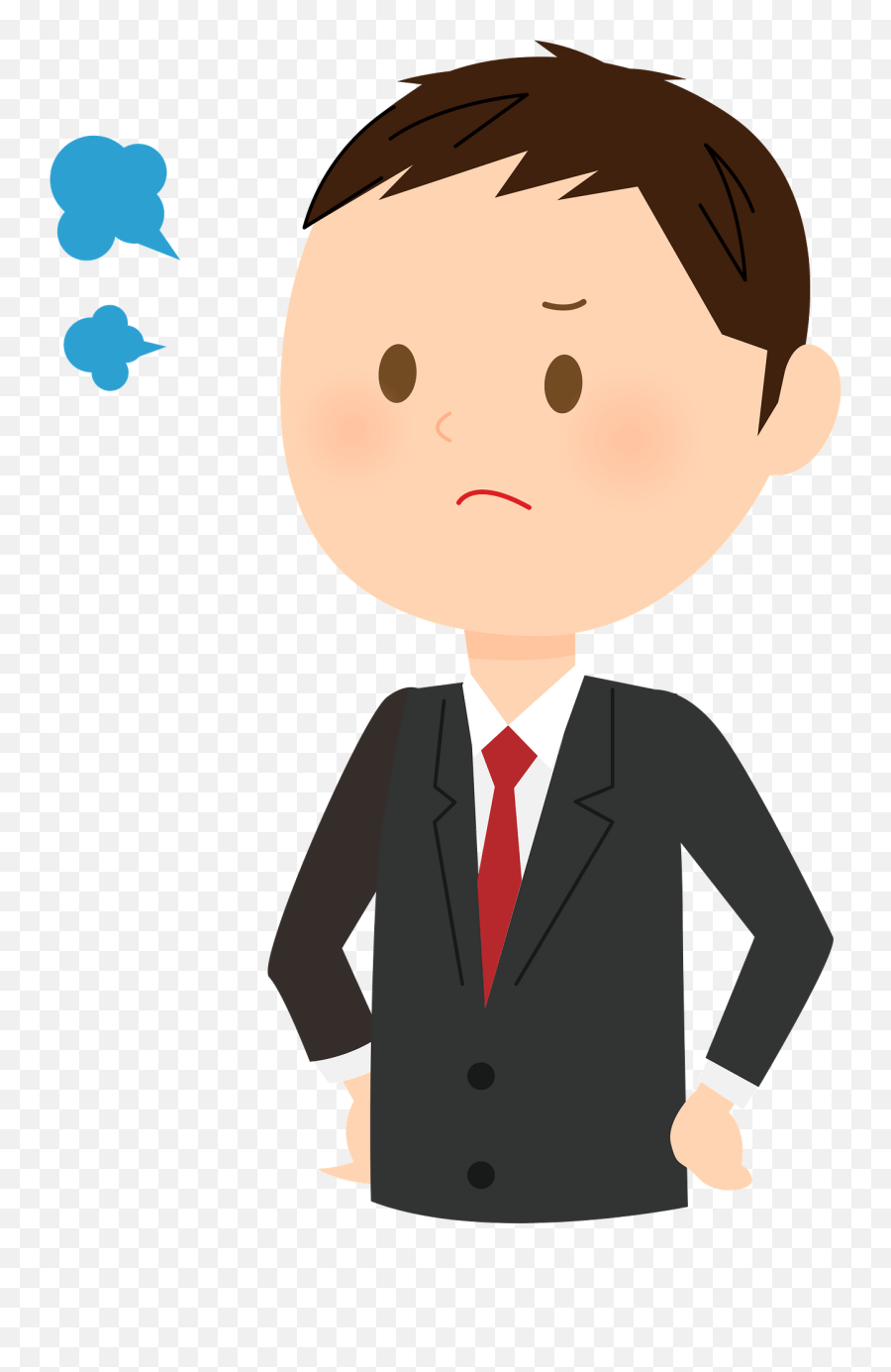 Businessman Is Angry Clipart - Bussines Man Wondering Clipart Emoji,Angry Clipart