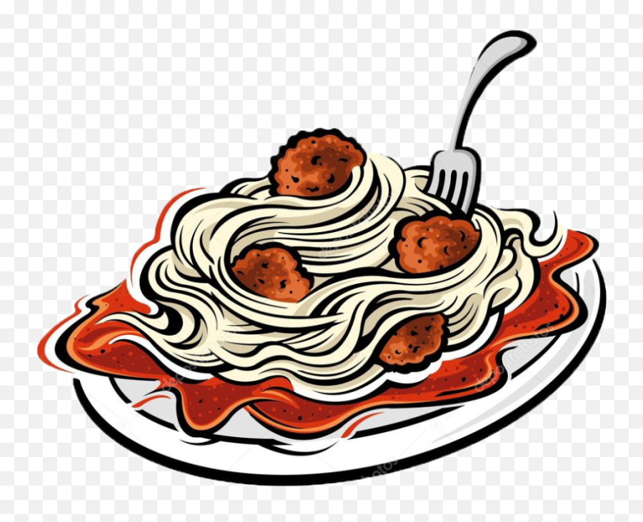 Spaghetti Clipart Png Transparent Png - Spaghetti And Meatballs Free Clipart Emoji,Pasta Clipart