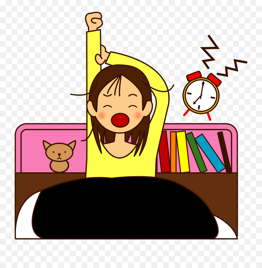 Woman Is Waking Up Clipart - Waking Up Sticker Emoji,Up Clipart