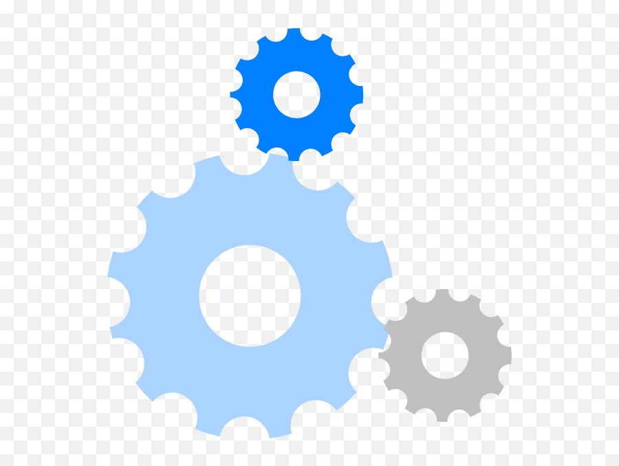 Blue Gears Clip Art - Blue Gears Clipart Emoji,Gear Clipart