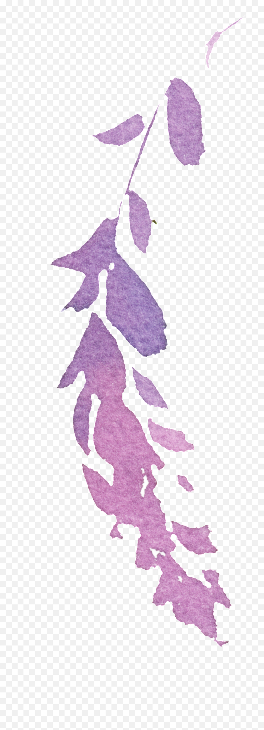 Download Hand Painted Purple Watercolor Leaves Png - Art Emoji,Watercolor Leaves Png