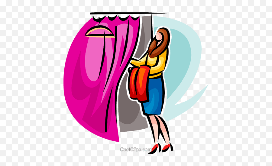 Woman Entering The Changing Booth Royalty Free Vector Clip Emoji,Photo Booth Clipart