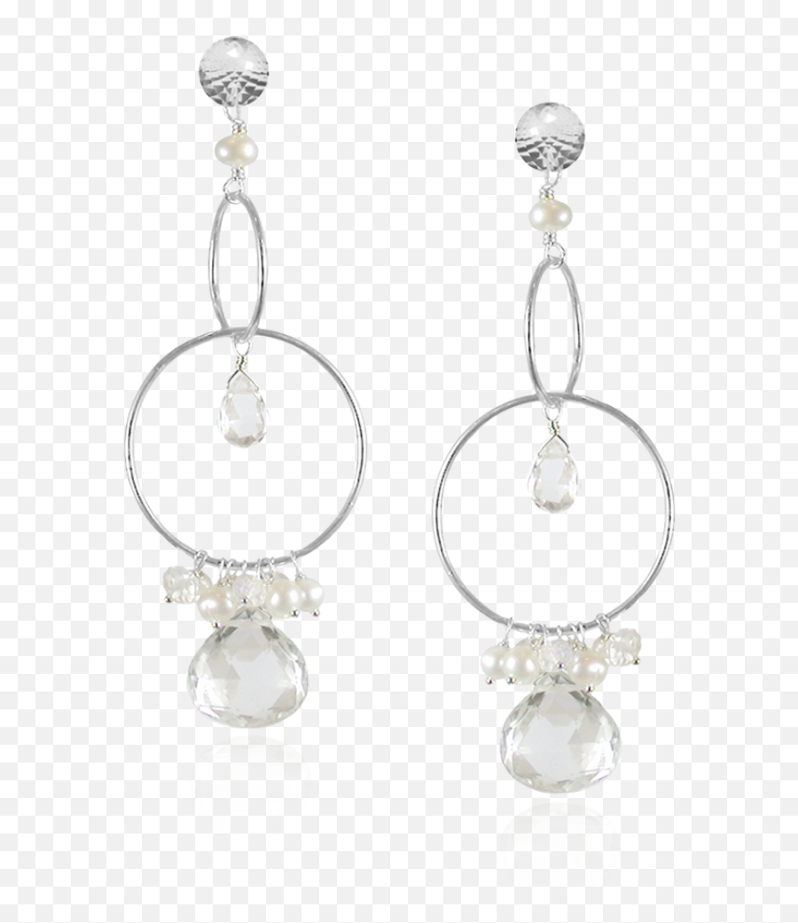 Download Hd Rock Crystal Long Earrings - Long Earrings Emoji,Transparent Earrings
