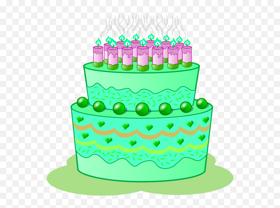 Green Birthday Cake Clipart - Birthday Cake Png Green Full Emoji,Birthday Cake Clipart Images