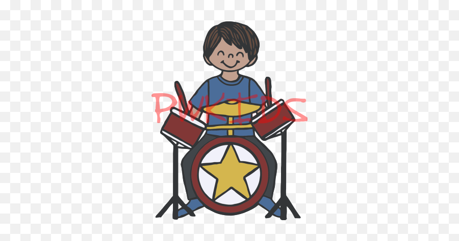 Boy Playing Drums Clipart Panda - Free Clipart Images Emoji,Drum Sticks Clipart