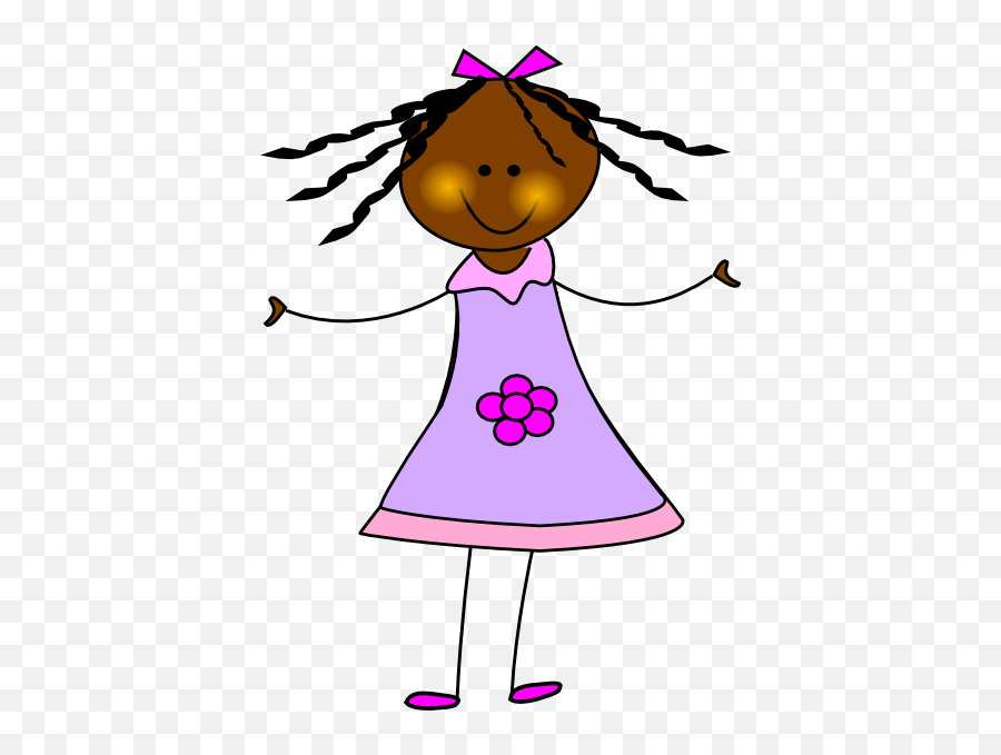 African American Doll Clip Art At Clker - African American Stick Girl Clipart Emoji,Doll Clipart