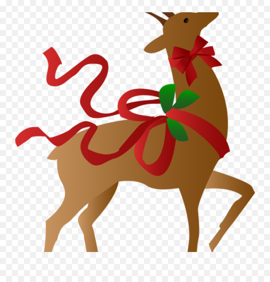 Transparent Reindeer Christmas Clipart - Reindeer Clipart Emoji,Free Christmas Clipart