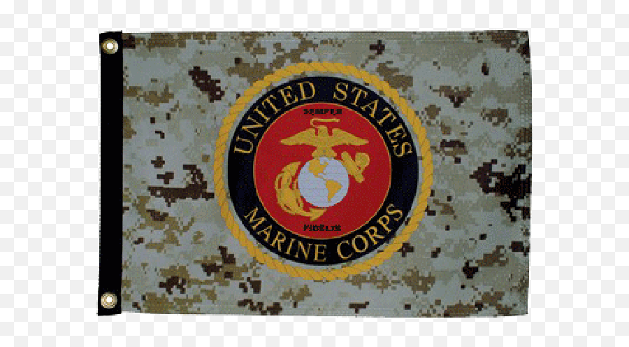 Us Marine Corps Camo 12 X 18 Lustre Grommeted Flag - Mat Emoji,Us Marine Corps Logo