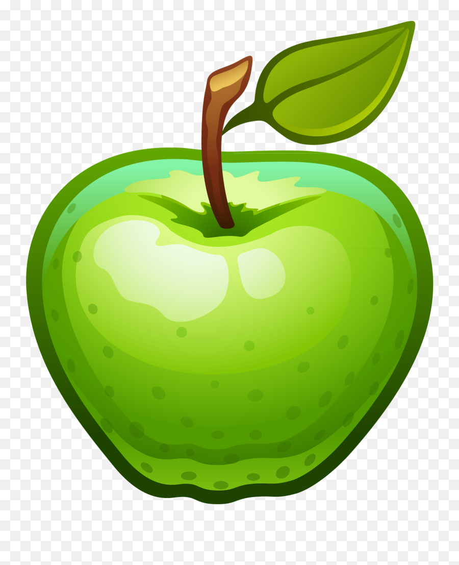 Green Apple Clipart Free - Green Apple Clipart No Background Emoji,Apple Clipart