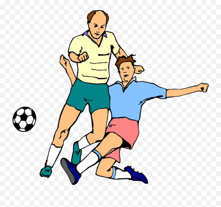 Men Playing Soccer Clipart Png Image - Men Playing Football Clipart Emoji,Soccer Clipart