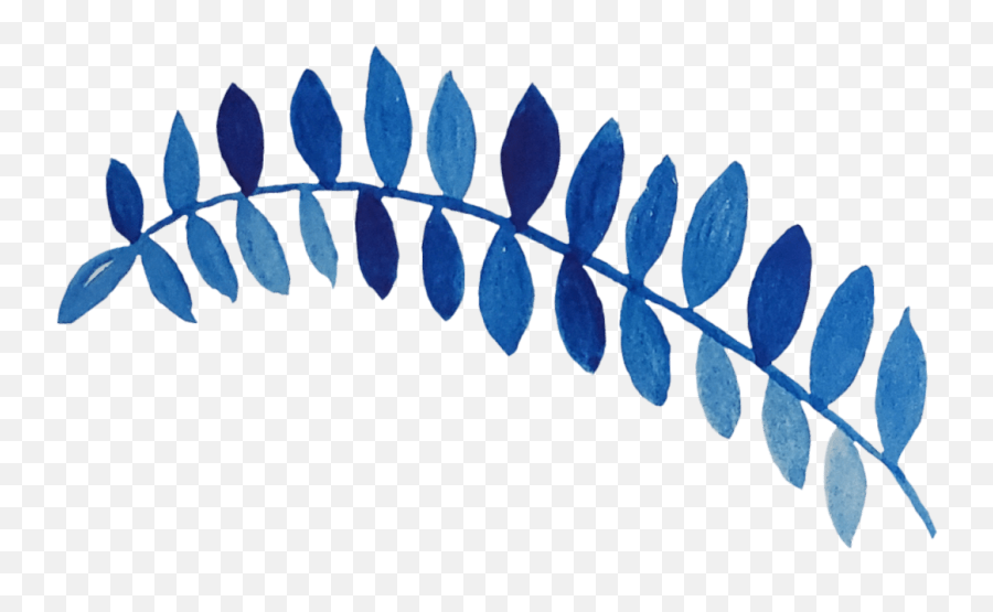 Blue Watercolor Leaves 1 U2013 Mckinley Design Co - Vertical Emoji,Watercolor Leaves Png