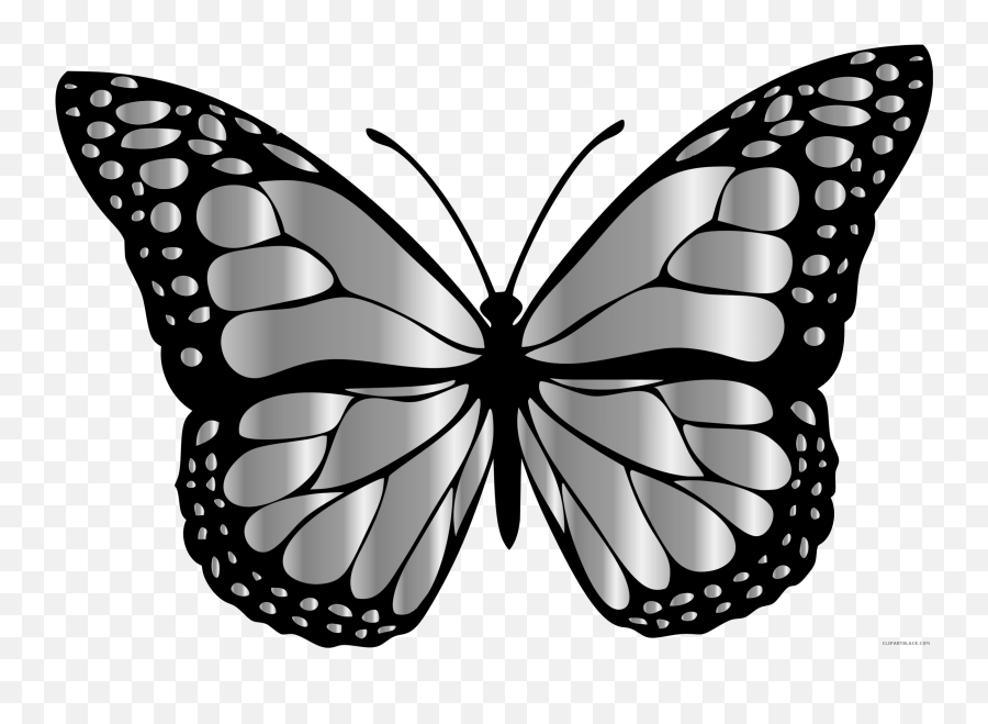 Monarch Butterfly Clipart Black - Monarch Butterfly Clipart Emoji,Butterfly Clipart Black And White
