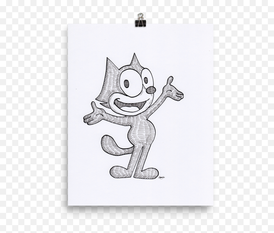 Felix The Cat Art Print U2014 Megan Yiu Illustration Emoji,Felix The Cat Png
