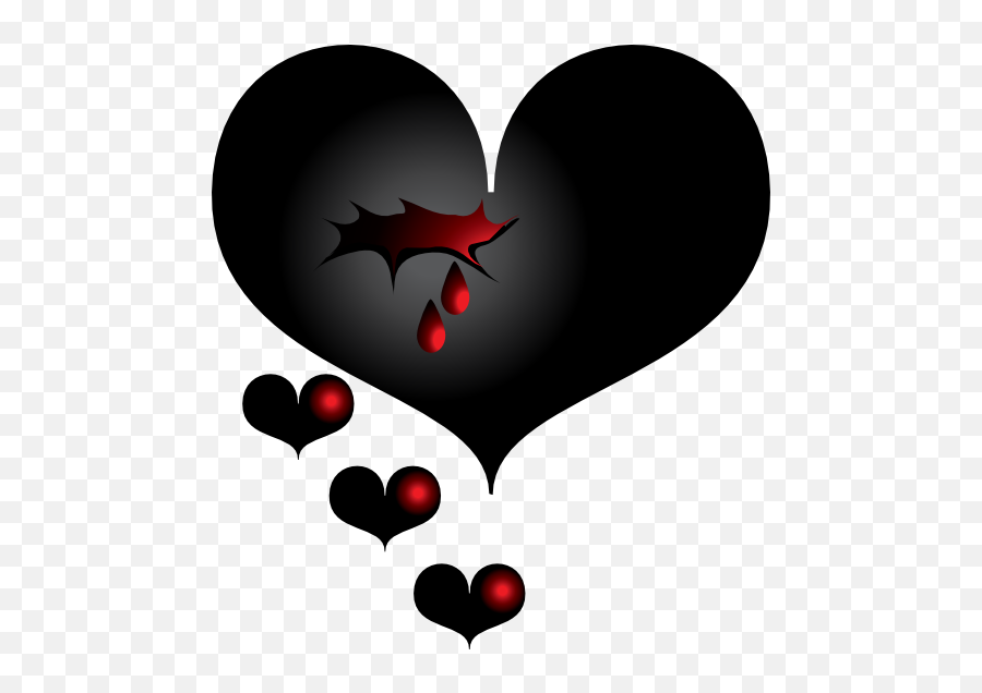 Black Heart - Black Heart Png Emoji,Broken Heart Png