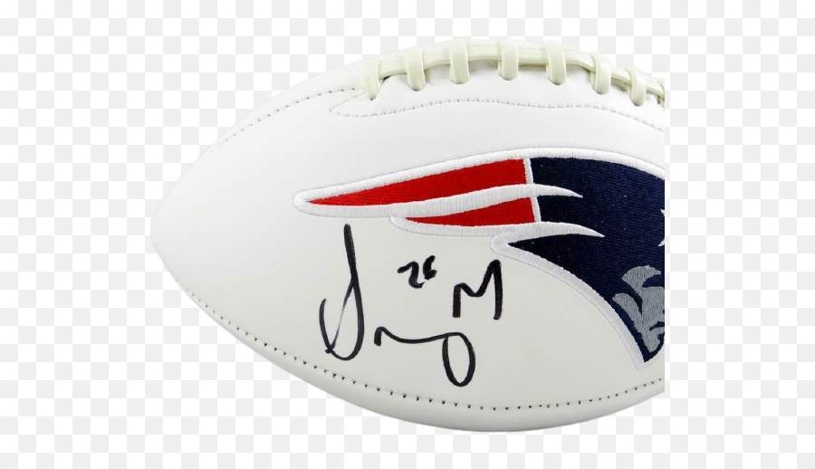 Sony Michel New England Patriots Signed New England Patriots Logo Football Bas Coa Emoji,New England Patriots Logo Png