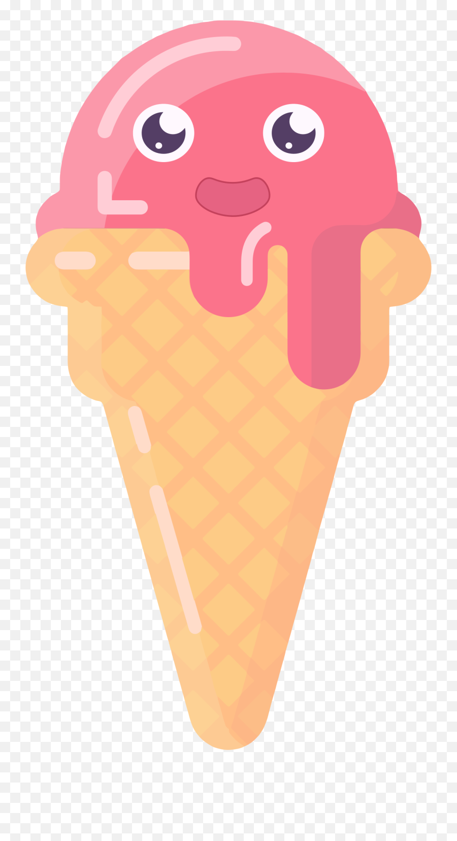 Cute Anthropomorphic Ice Cream Cone - Clip Art Ice Cream Cute Emoji,Ice Cream Cone Clipart