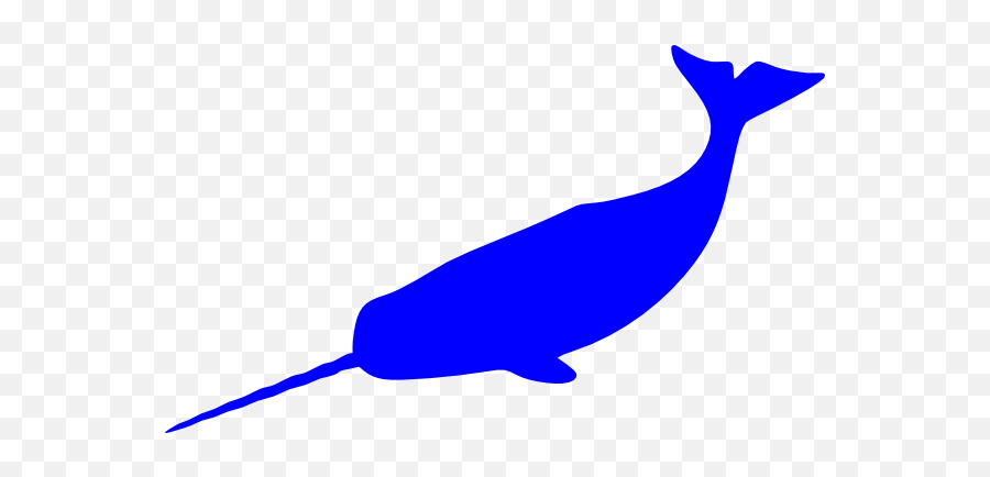 Blue Narwhal Clip Art At Clker - Narwhal Silhouette Emoji,Narwhal Clipart