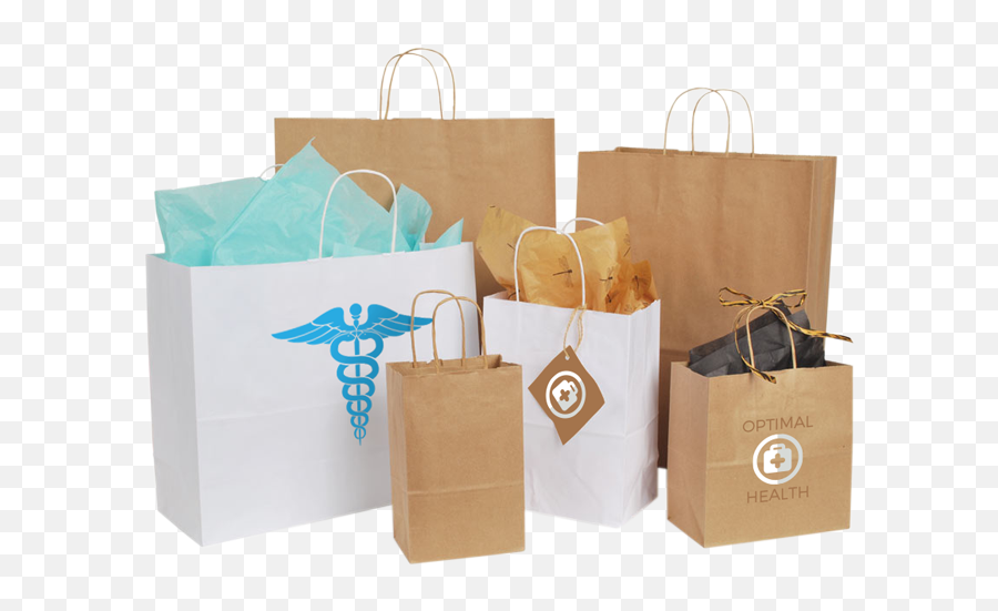 Natural Kraft Paper Shopping Bags W - Catalog Paper Bag Emoji,Shopping Bags With Logo