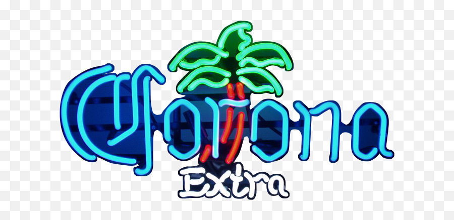 Corona Extra Palm Neon Sign - Transparent Corona Beer Sign Emoji,Corona Beer Logo