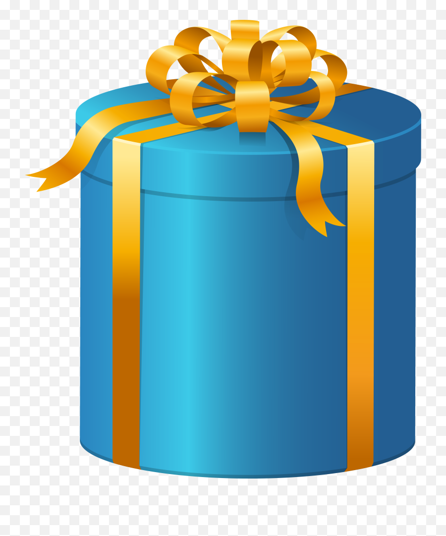 Download Blue Present Box Png Clip Art - Big Gift Box Clipart Emoji,Present Clipart