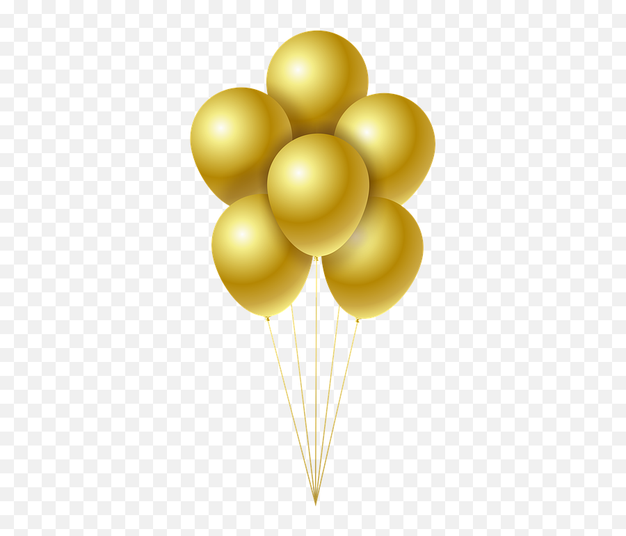Balloons Transparent Clipart Gold - Birthday Transparent Background Gold Balloon Png Emoji,Gold Balloons Png