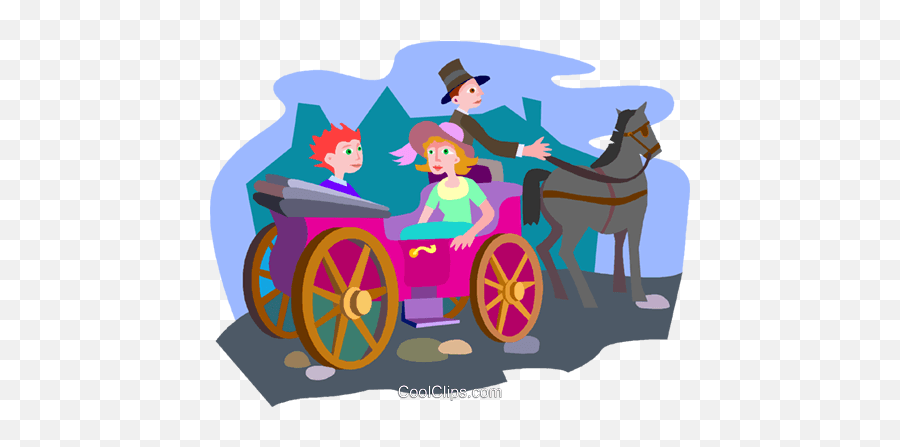 Horse And Carriage Royalty Free Vector - Carroça Com Cavalo Desenho Emoji,Horse And Carriage Clipart