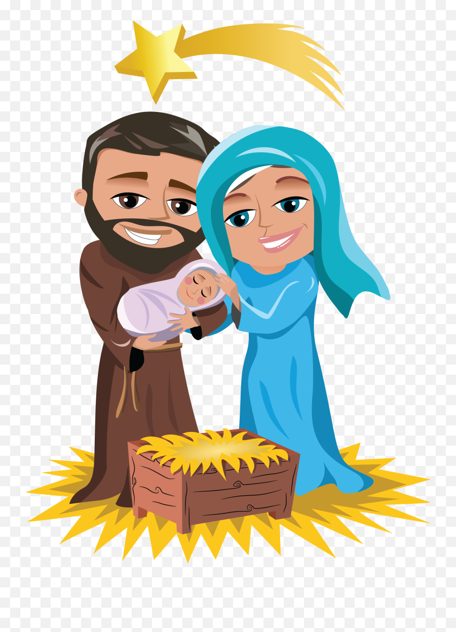Library Of Mary Joseph And Baby Jesus - Joseph Mary And Baby Jesus Png Emoji,Baby Jesus Clipart