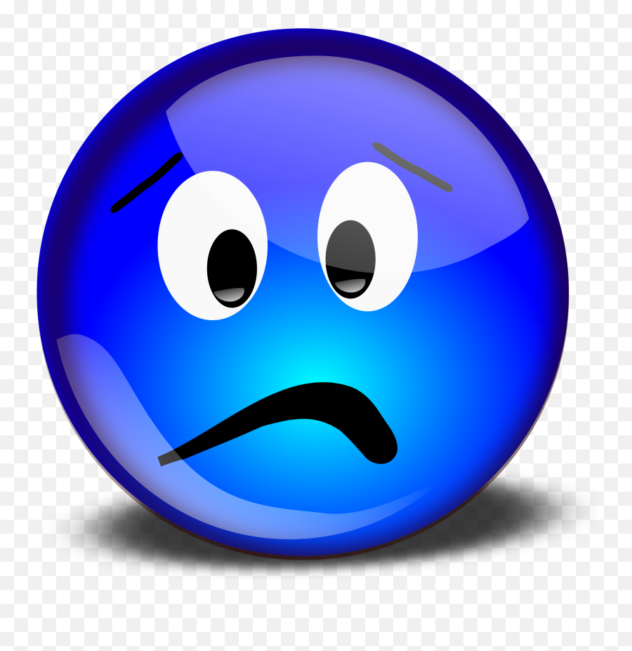 Blue Sad Smiley Face Transparent Png - Transparent Blue Sad Face Emoji,Sad Face Clipart